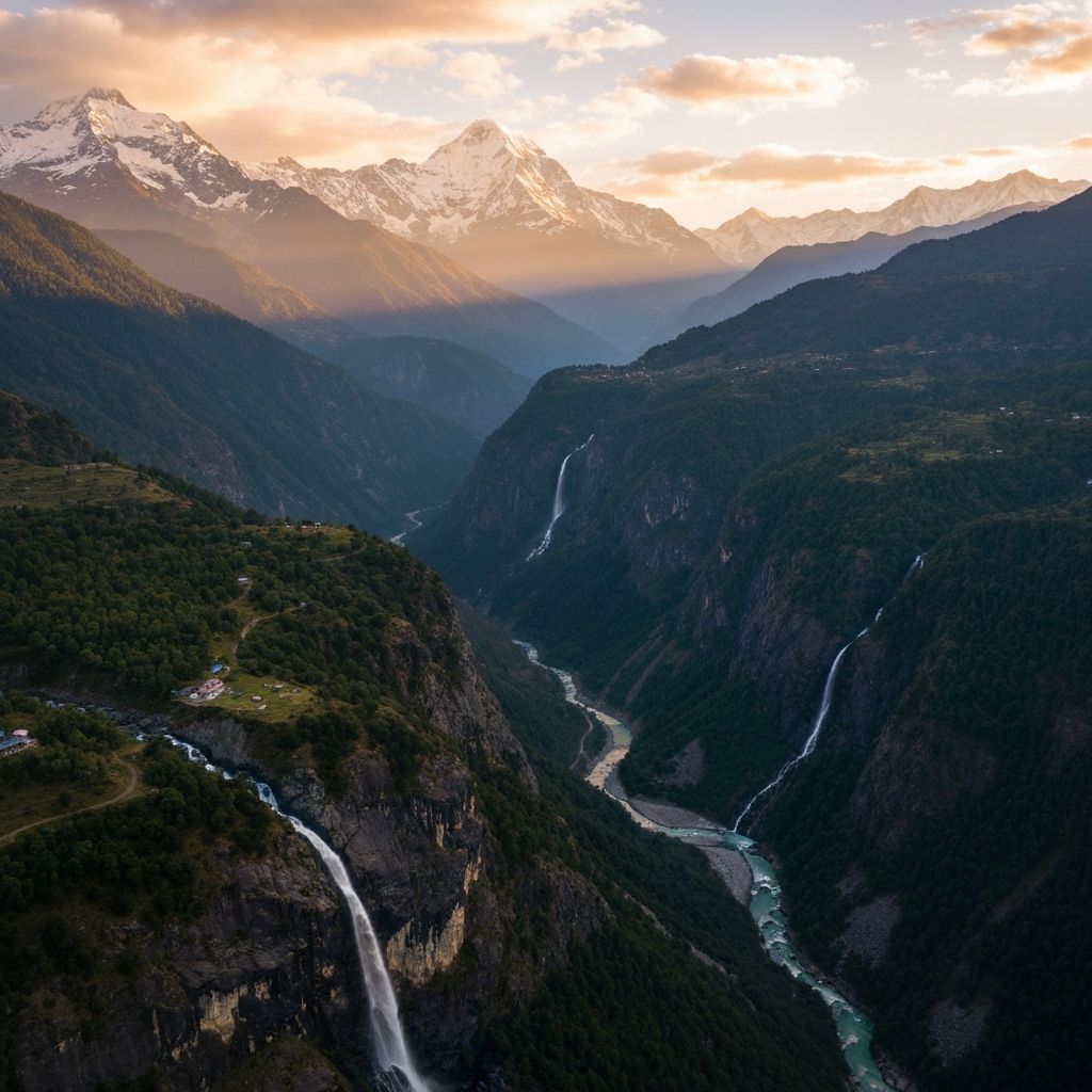 Breathtaking aerial view of Sri Lanka's lush green tea plantations meeting golden coastline