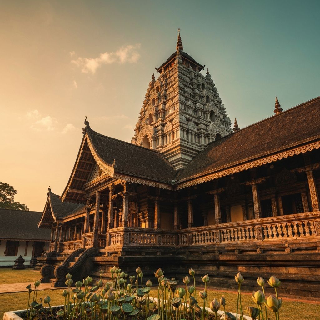 Kandy Temple of the Tooth at golden hour
